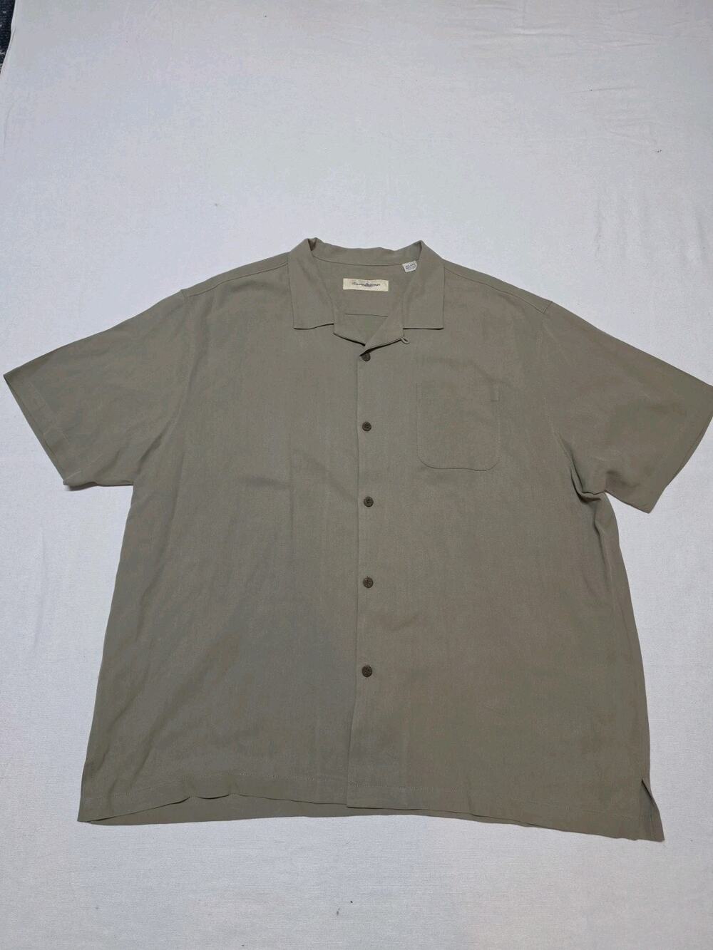 tommy bahama Mens 100% Silk Brown Short Sleeve Button Up Shirt 3xl